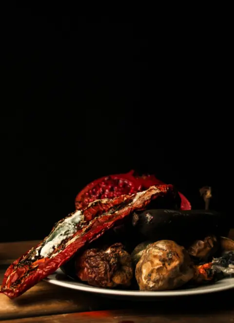 Julia Koutas A pile of rotting fruit on a plate