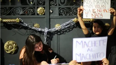 Reuters Students of the conservative Universidad Catolica take part in an occupation of the university demanding an end to sexism and gender violence in Santiago, Chile May 25, 2018.