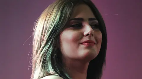 AFP Shimaa Qassem poses during the Miss Iraq contest in Baghdad on 19 December 2015