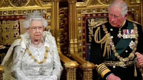 Getty Images The Queen and the Prince of Wales