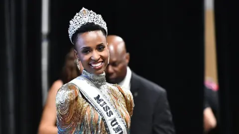 Getty Images Zozibini Tunzi after winning Miss Universe