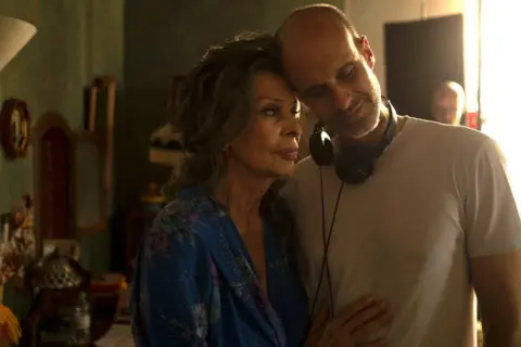 Greta de Lazzaris/Netflix Sophia Loren and Edoardo Ponti