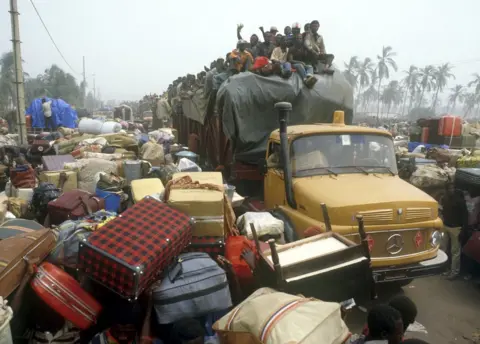 Getty Images West African refugees at Benin border