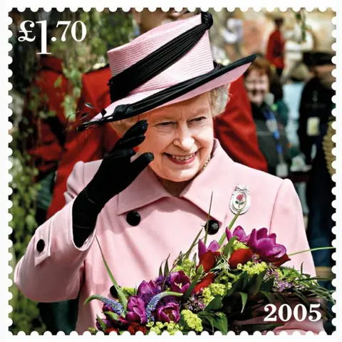 Royal Mail 2005 stamp with the Queen on a visit to Canada