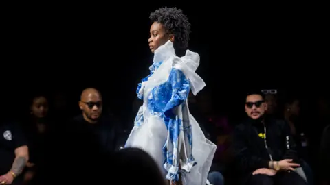 Getty Images A model taking part in the South African Fashion Week Spring/Summer 2022 Collection, Johannesburg, South Africa - Friday 29 April 2022