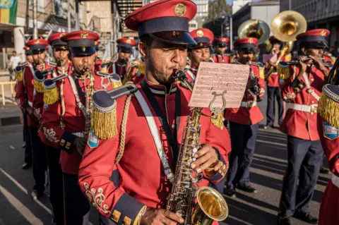 AFP Members of Ethiopia's Republican Guard March Band in Addis Ababa, Ethiopia - Thursday 5 May 2022