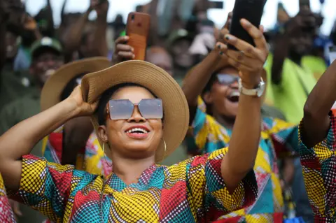 EPA A woman taking a selfies in Lagos, Nigeria - Sunday 1 May 2022
