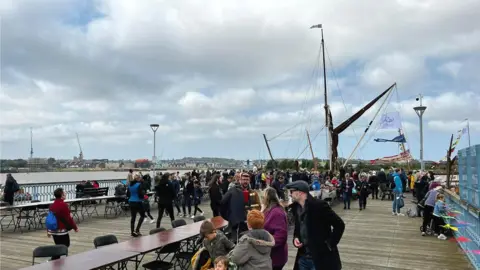 The river pageant in Medway featured a variety of boats and barges