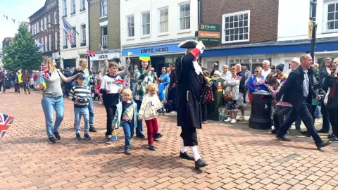 Crowds gathered for the Chichester parade