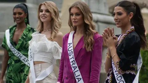 Getty Images Contestants for Miss Universe 2023 of South Africa, Poland, Australia and El Salvador.