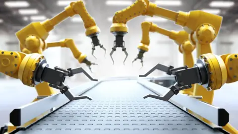 Getty Images Robots on production line