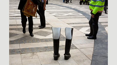 Martin Parr/Magnum Photos Empty boots at the Silent Ceremony – which installs the new Lord Mayor – in 2014 (Credit: Martin Parr/Magnum Photos)