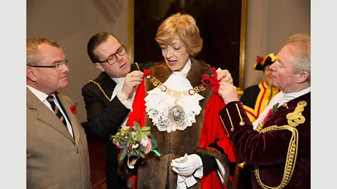 Martin Parr/Magnum Photos Fiona Woolf preparing for the Lord Mayors Show in 2013 (Credit: Martin Parr/Magnum Photos)