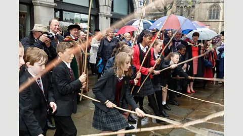 Martin Parr/Magnum Photos Beating the Bounds, a medieval custom carried on today by students in City schools at Ascension Day, in 2014 (Credit: Martin Parr/Magnum Photos)